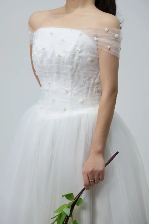 오프꽃진주 튤드레스 상품 이미지